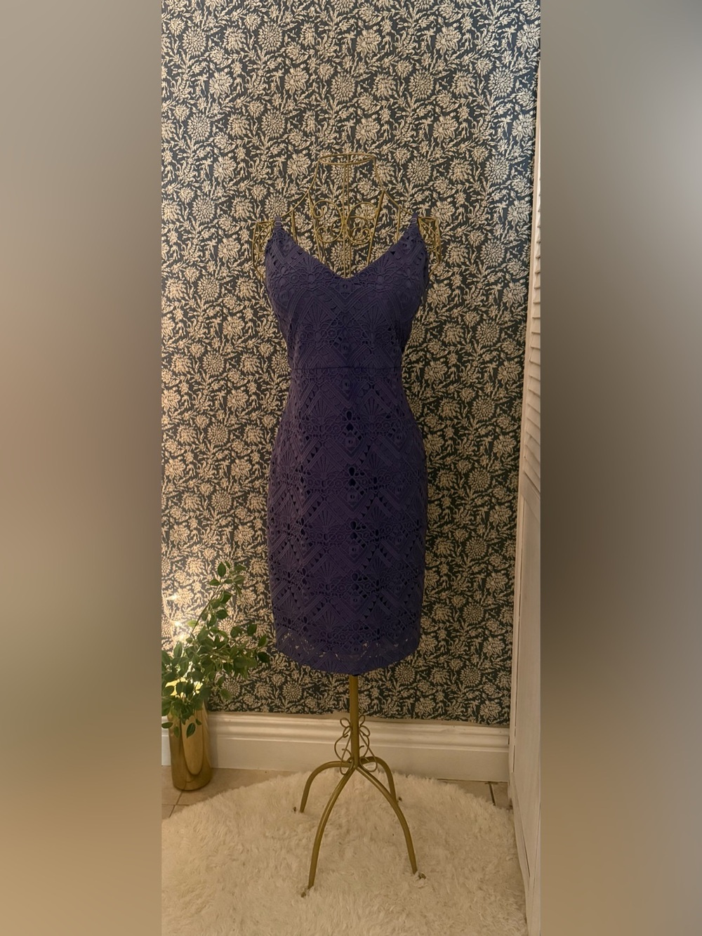 GUESS Purple Lace Bodycon Dress Size 16